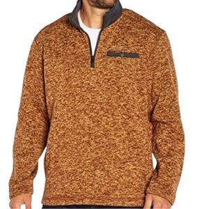 EDDIE BAUER Brown w/ Black Trim Pullover Sweater Fleece Size Large — FALL!!!